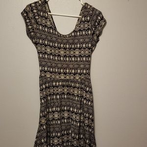 black & white open back dress